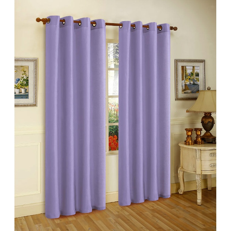 Melanie Faux Silk Grommet Window Panel, Lilac, 55x63 Inches