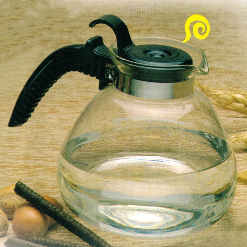 Stove Safe 12-Cup Whistling Glass Tea Kettle, Clear