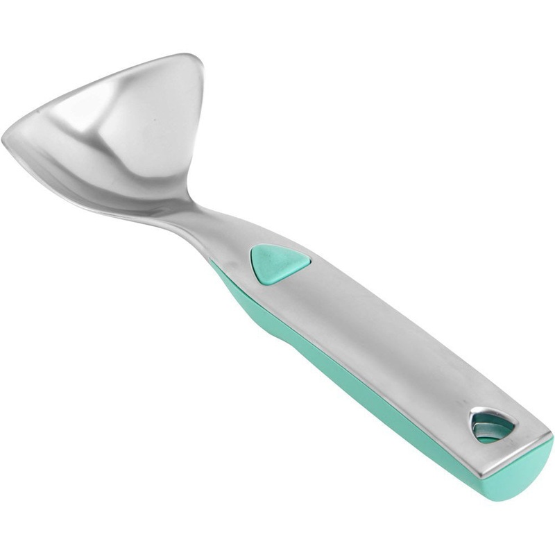 Wilton Metal Ice Cream Scoop with Rubber Grip, Aqua