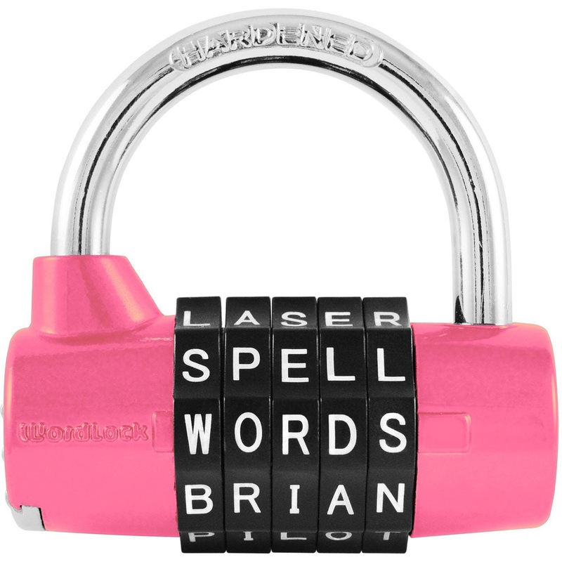 Wordlock PL-001-PK 5-Dial Combination Padlock, Pink