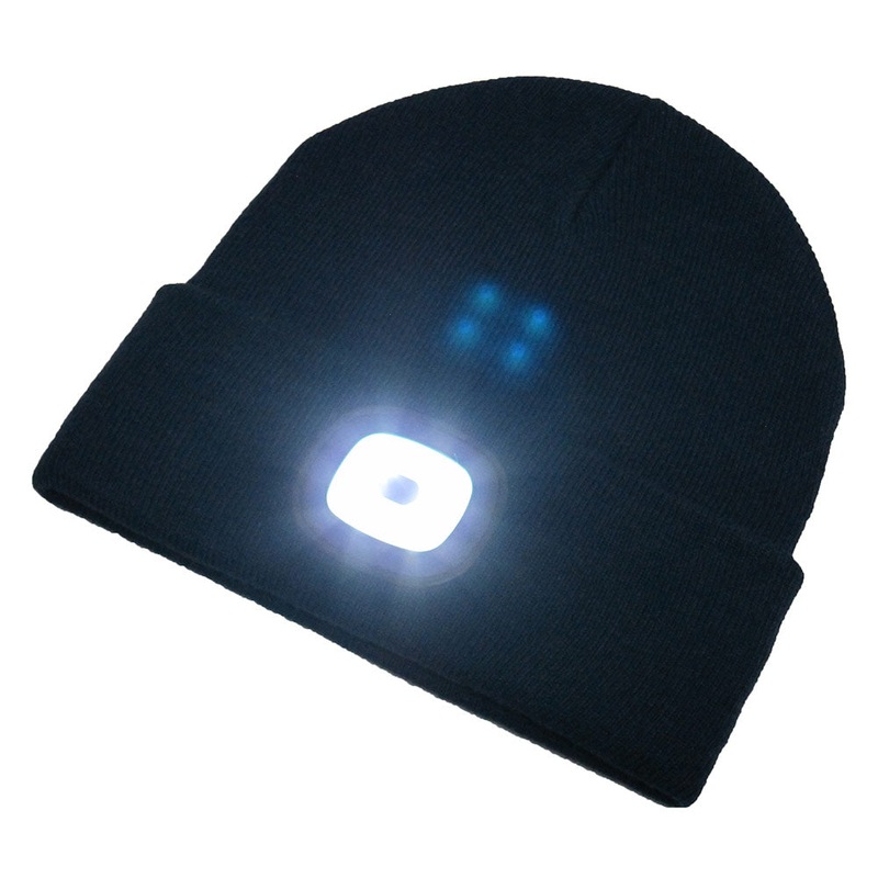 Beamie Hat With Built-in Rechargeable Led Head Lights, Navy