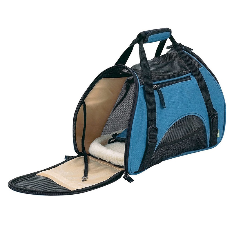 Bergan Pet Comfort Carrier With Safety Belt Loop, Blue, 17x8x11.5
