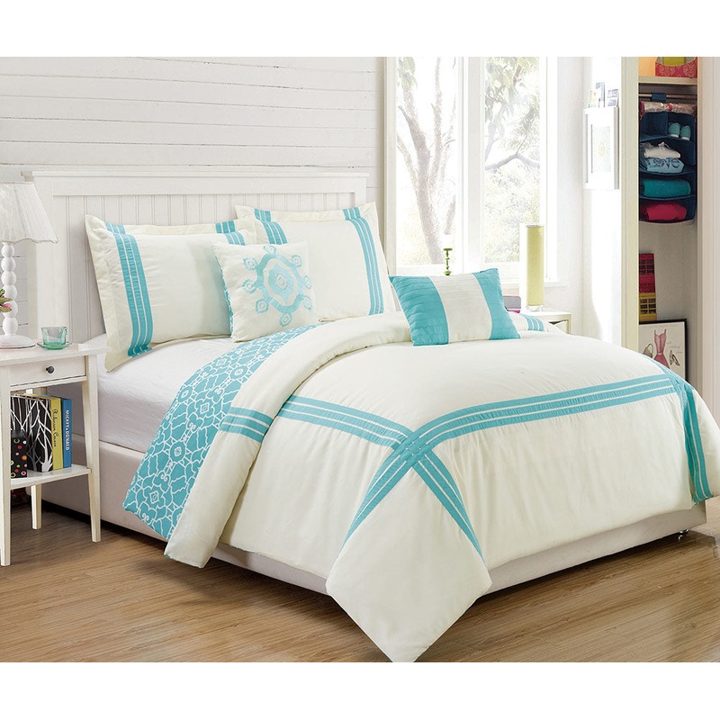Brentwood Oversized 5-piece Reversible Comforter Set, Blue