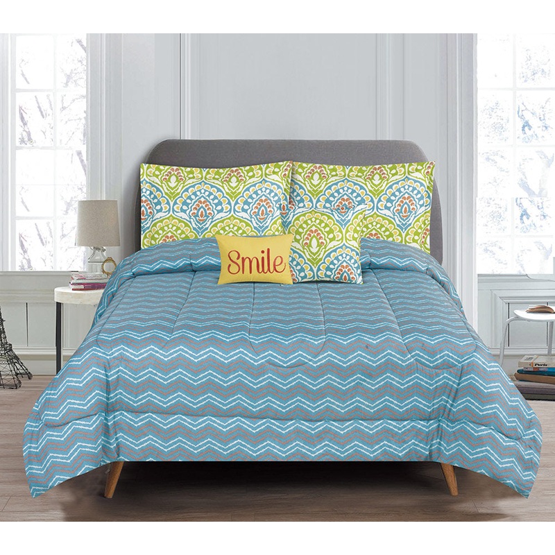 Dakota smile 5-piece Reversible Comforter Set, Multi