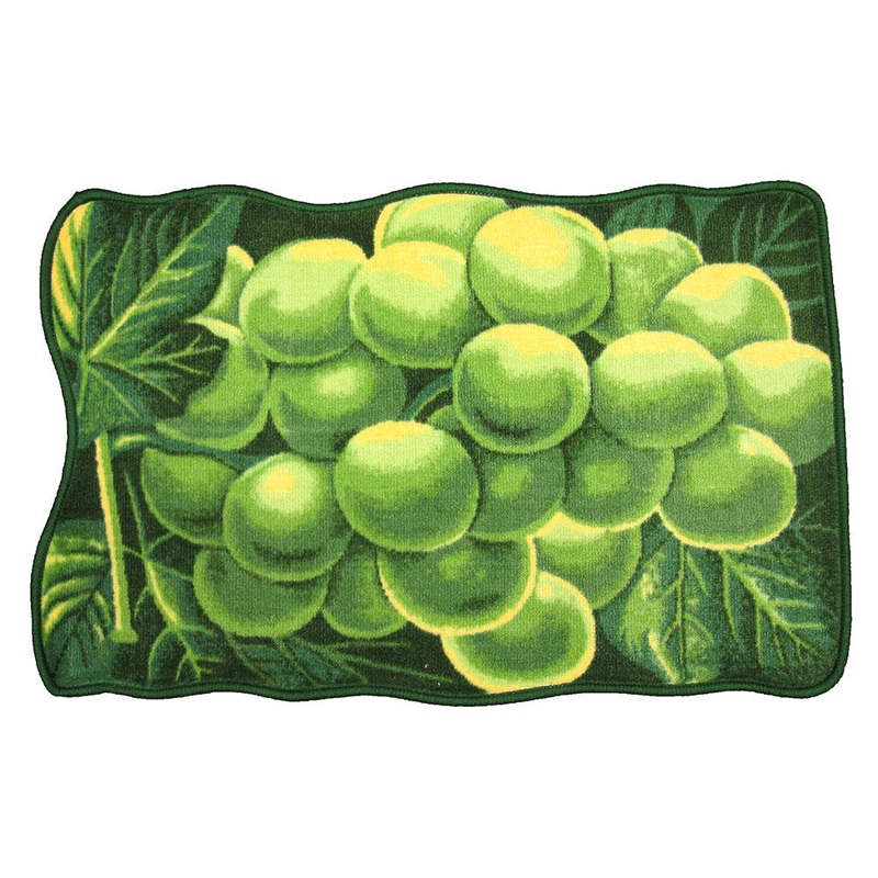 Green Grape Printed Non-Slip Kitchen Mat, 18x30 Inches