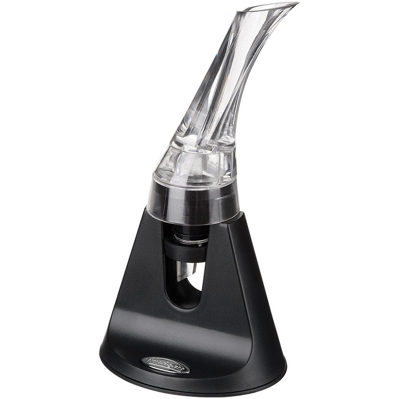 Trudeau Wine Aerating Pourer with Stand, Black