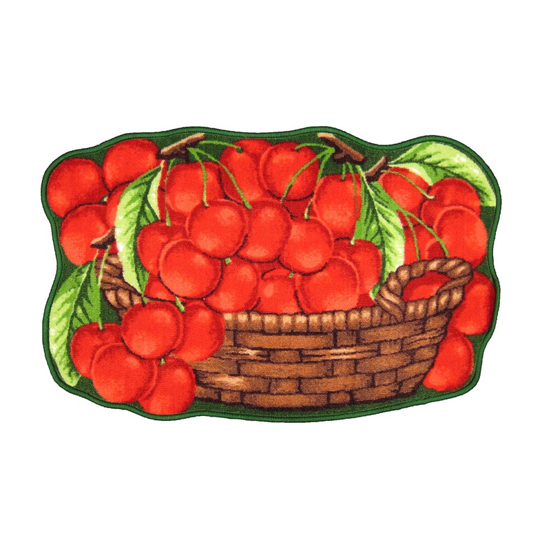 Yummy Cherries Printed Non-Slip Kitchen Mat, 18x30 Inches