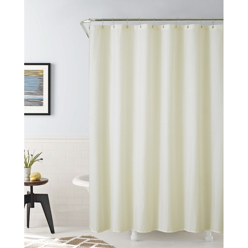 Aqua Block Laminated Water Repellent Fabric Shower Liner, Ivory, 72x72 Inches