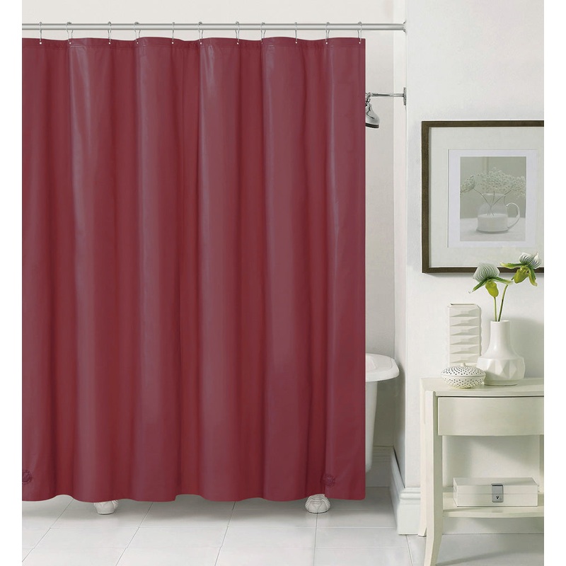 Aqua Block Premium Heavy Weight PEVA Shower Liner, Burgundy, 72x72 Inches