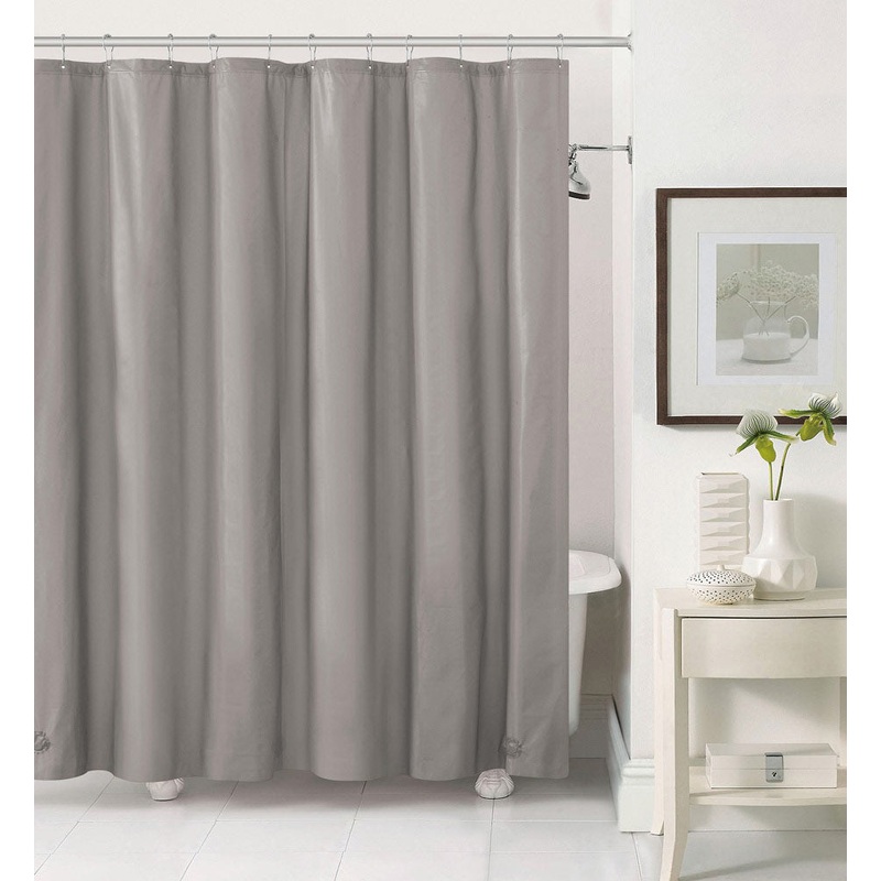 Aqua Block Premium Heavy Weight PEVA Shower Liner, Grey, 72x72 Inches