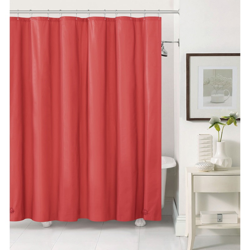 Aqua Block Premium Heavy Weight PEVA Shower Liner, Red, 72x72 Inches