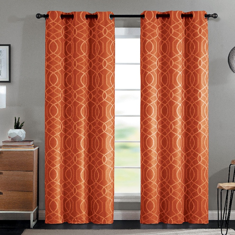 Aries Chain 8 Grommet Room Darkening Window Panel, Spice, 52x90 Inches