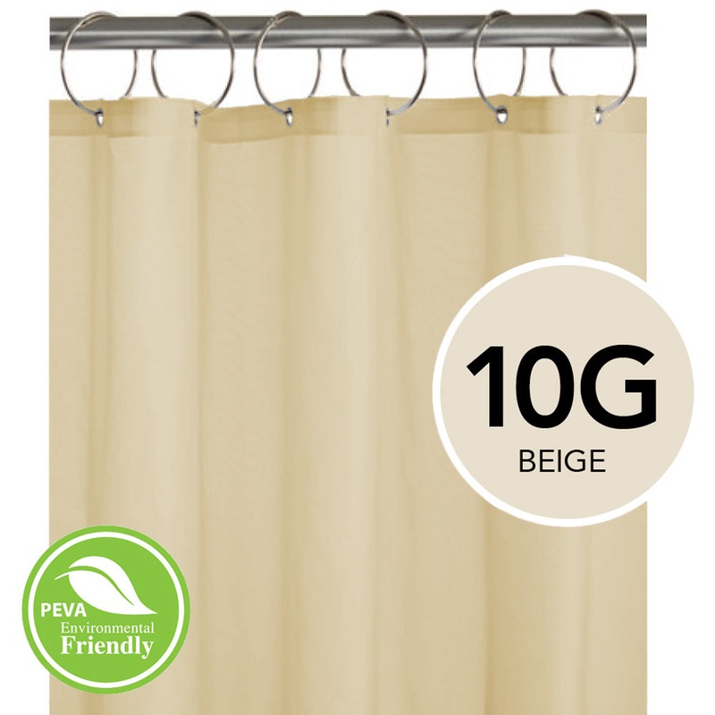 Bath Bliss Splash Guard Hotel Weight PEVA Shower Curtain Liner, Beige, 70x72 Inches