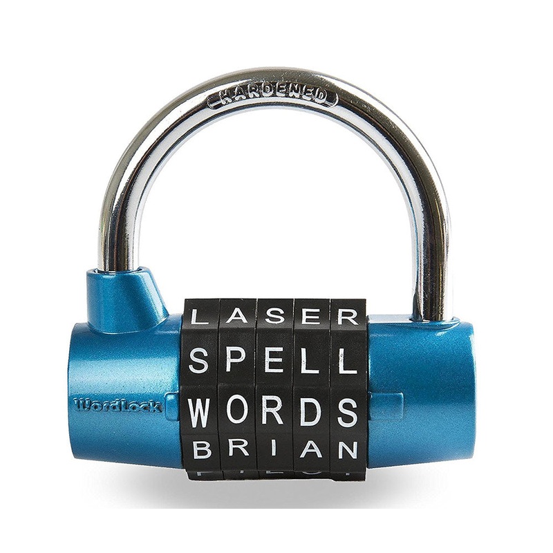 Wordlock PL-135-BLU 5-Dial Combination Padlock, Blue-Black