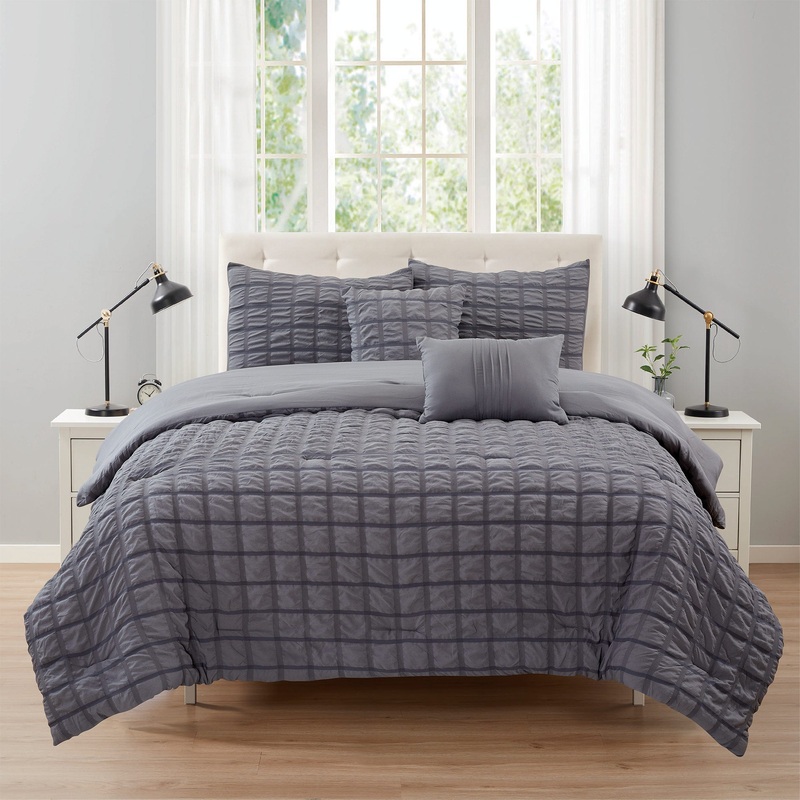 Rowan 5 Piece Puffy Seersucker Comforter Set