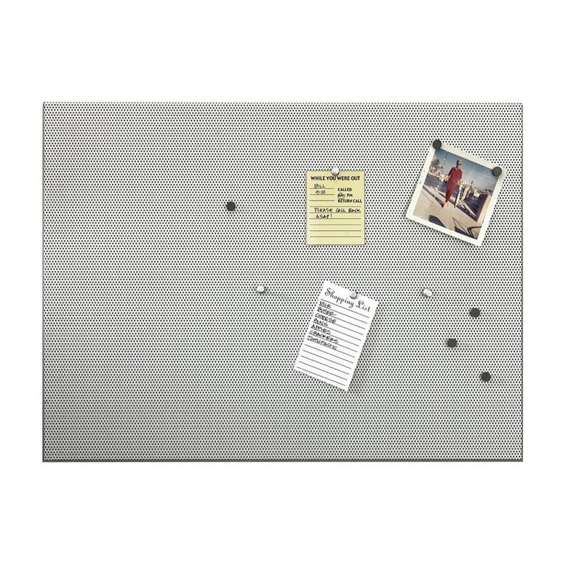 Umbra Bulletboard Magnetic Bulletin Board with Pushpins and Magnets, Silver, 15x21 Inches
