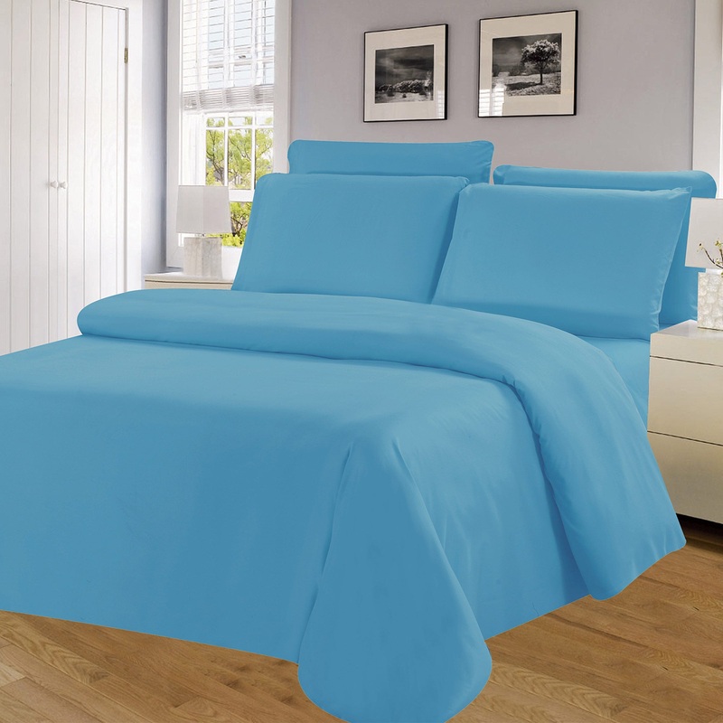 Winston Microfiber Wrinkle Free Sheet Set, Blue, 16 Inch Deep Pocket