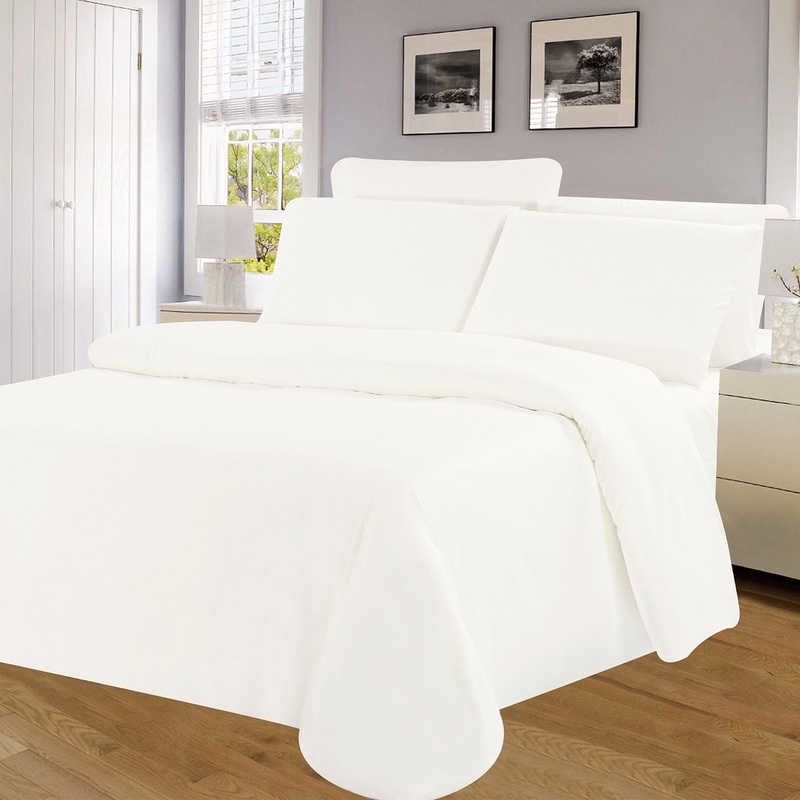 Winston Microfiber Wrinkle Free Sheet Set, Ivory, 16 Inch Deep Pocket