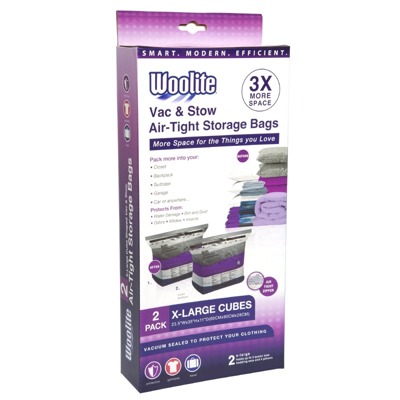 Woolite 2 Piece Air-Tight Jumbo Cube Vacuum Storage Bags