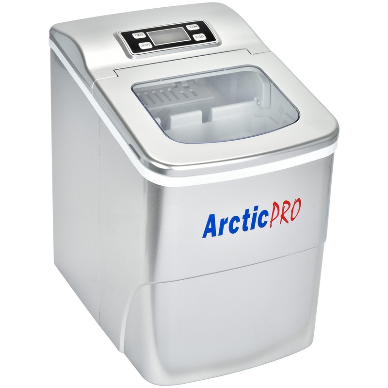 Arctic-Pro Portable Digital Quick Ice Maker Machine, Silver, Makes 2 Ice Sizes