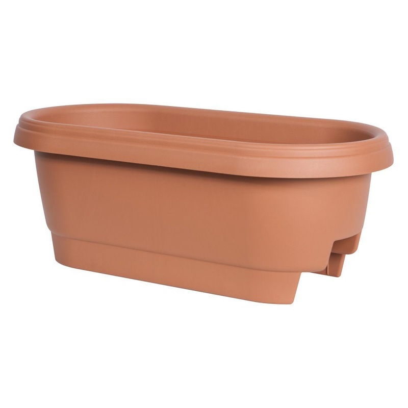Bloem Grow Off The Ground Deck Rail Planter, Terracotta, 23.9x11.9x9 Inches