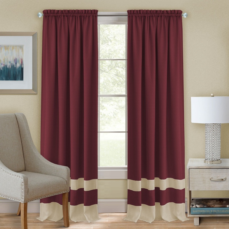Darcy Textured Rod Pocket Window Panel, Marsala-Tan, 52x84 Inches