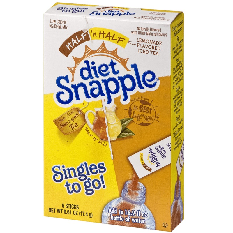 Snapple Diet Singles To Go! Drink Mix Packet, Lemonade Iced Tea, 6-Count