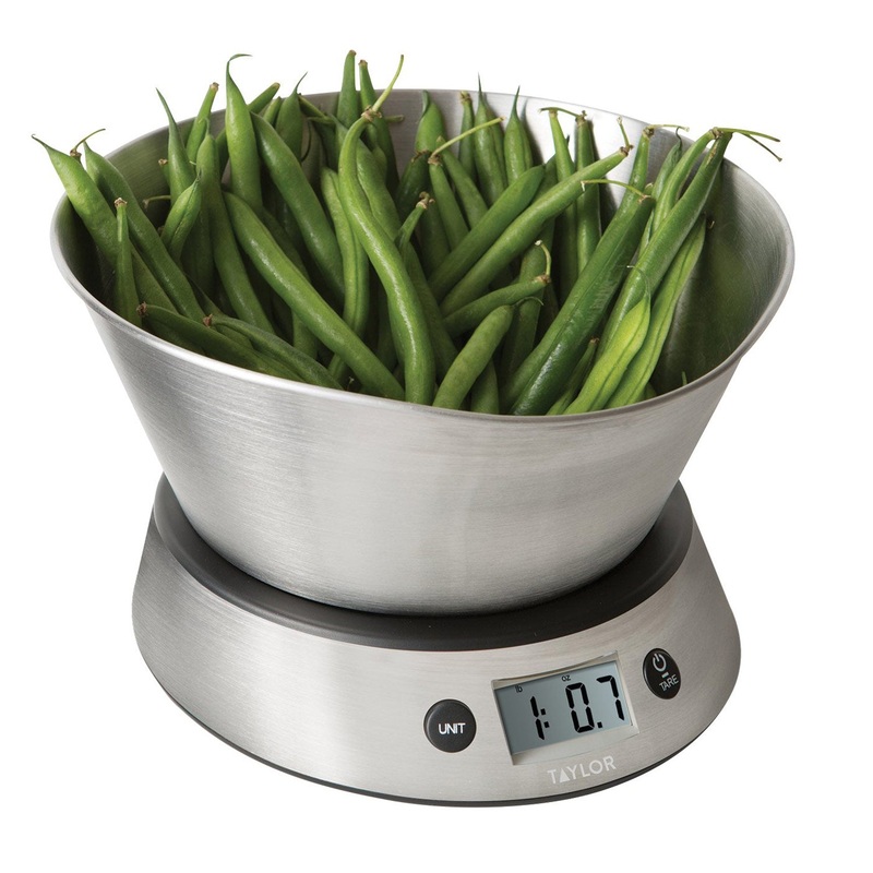 Taylor Stainless Steel Measuring Bowl Digital Kitchen Scale, 11lbs, 5kg Capacity