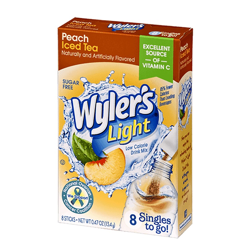 Wyler's Light Singles To Go! Drink Mix Packets, Peach Ice Tea, Sugar Free, 8-Count