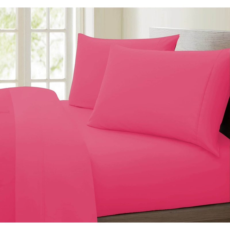 Allessia Wrinkle Free Super Soft Sheet Set, Hot Pink
