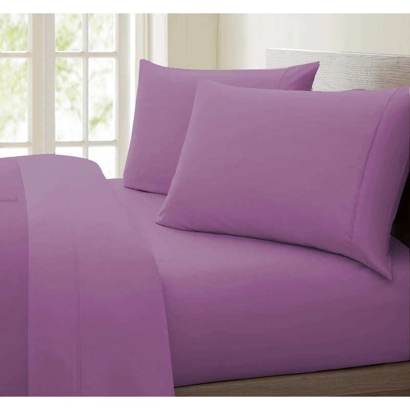 Allessia Wrinkle Free Super Soft Sheet Set, Purple