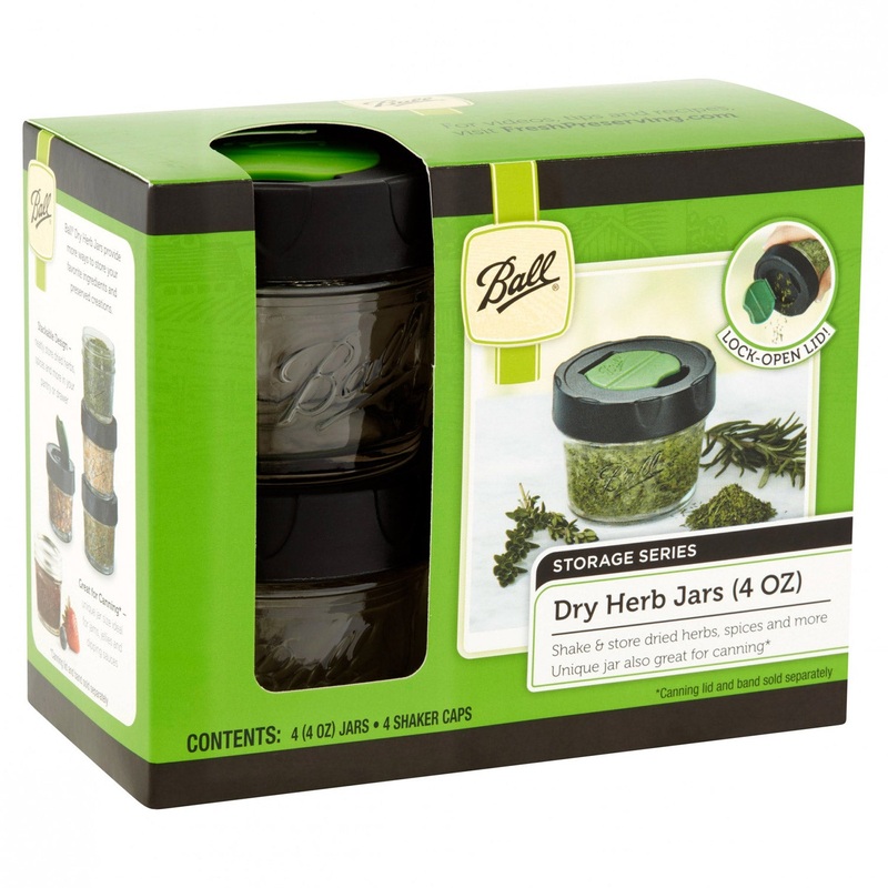 Ball 4-Pack Culinary Dry Herb Storage Jars , Clear, 4 Ounces