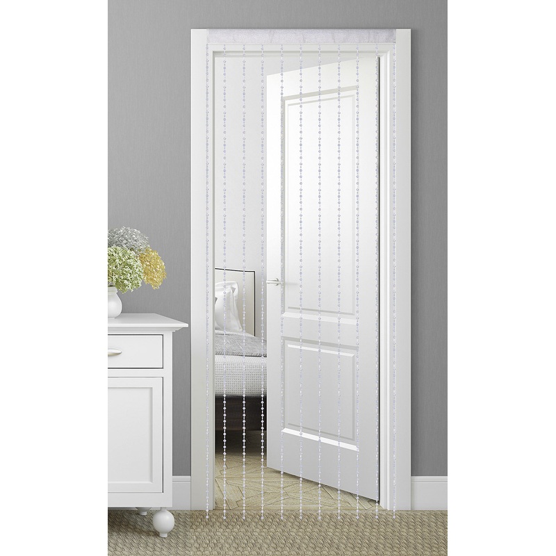 Clarity Jaeger Diamond Beaded Rod Pocket Panel, Clear, 40x84 Inches