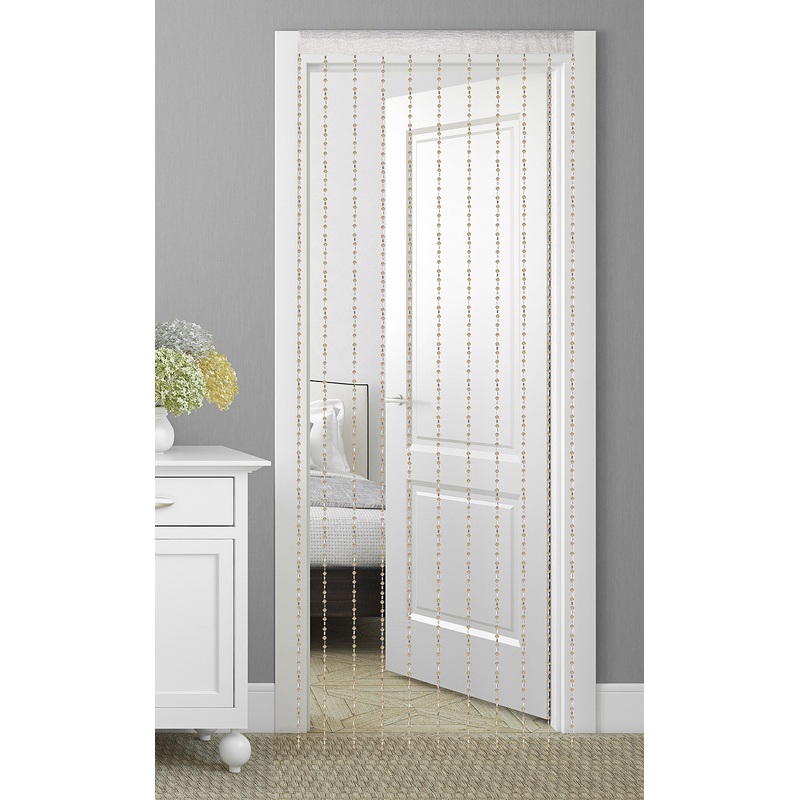 Clarity Jaeger Diamond Beaded Rod Pocket Panel, Gold, 40x84 Inches