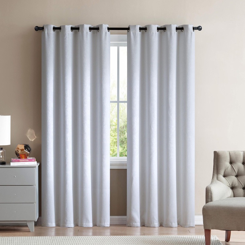 Marco Velvet Room Darkening Window Grommet Panel, White, 52x90 Inches