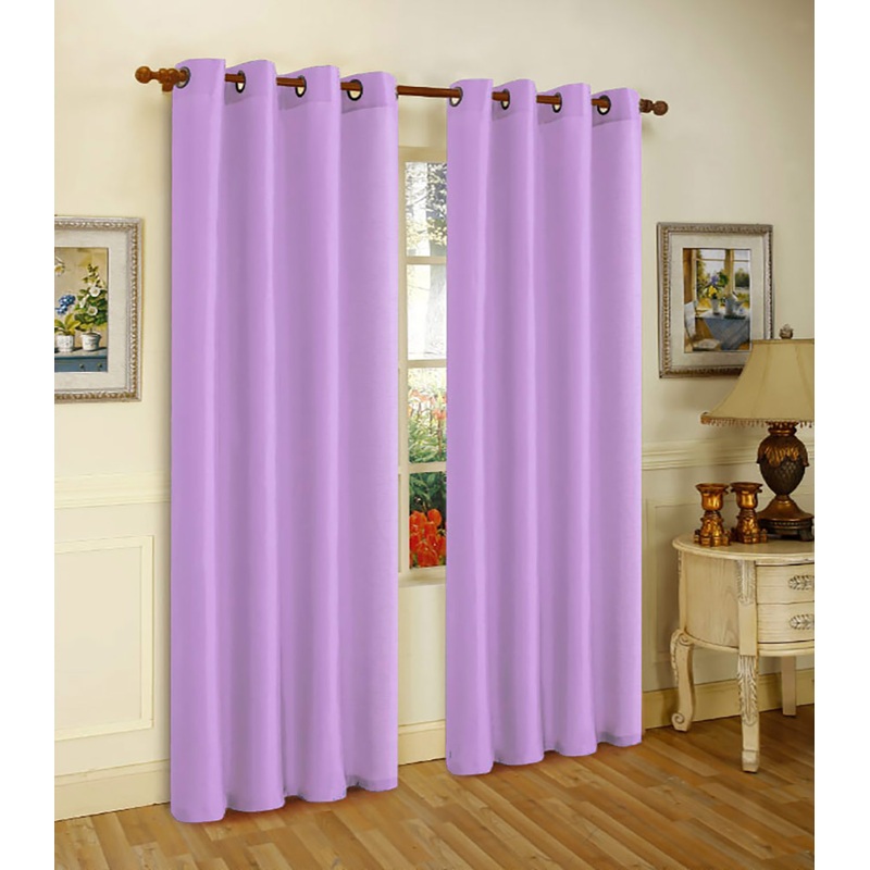 Melanie Faux Silk Grommets Window Panel, Lilac, 55x95 Inches