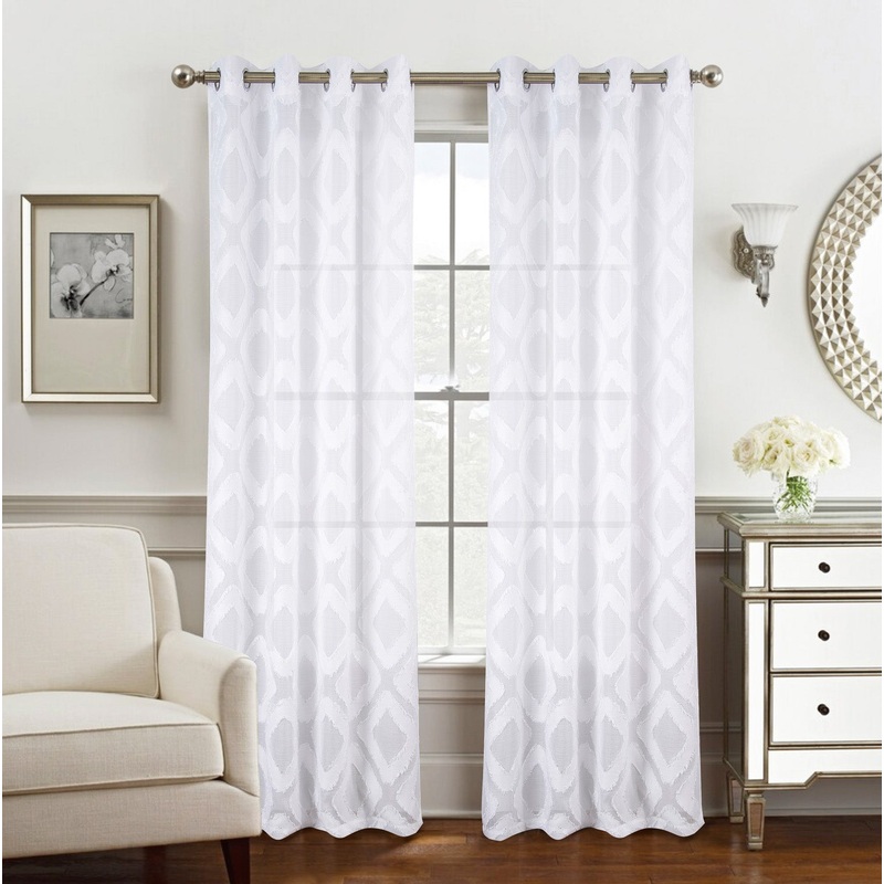 Ariana Clipped Doily Grommet Window Panel, 54x84 Inches