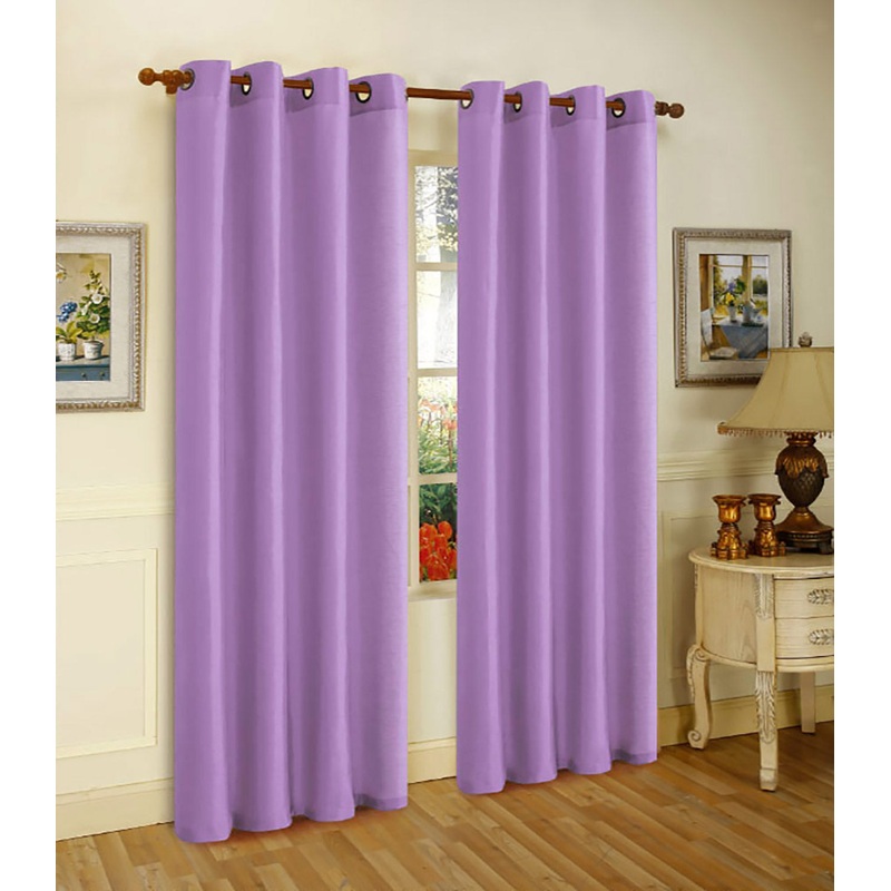 Melanie Faux Silk Grommet Window Panel, Lavender, 55x63 Inches