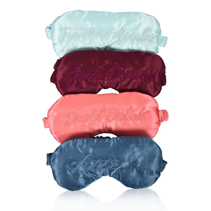 Simplosophy Embroidered Satin Eye Mask, Assorted Colors, 7 Inches