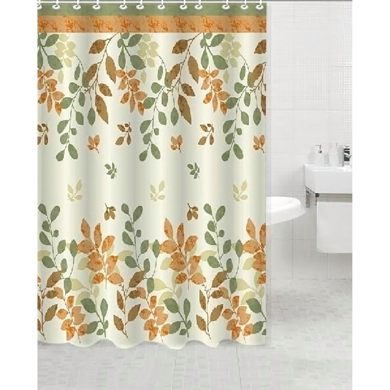 Bath Collection Bloom Waffle Shower Curtain, Rust, 70x72 Inches