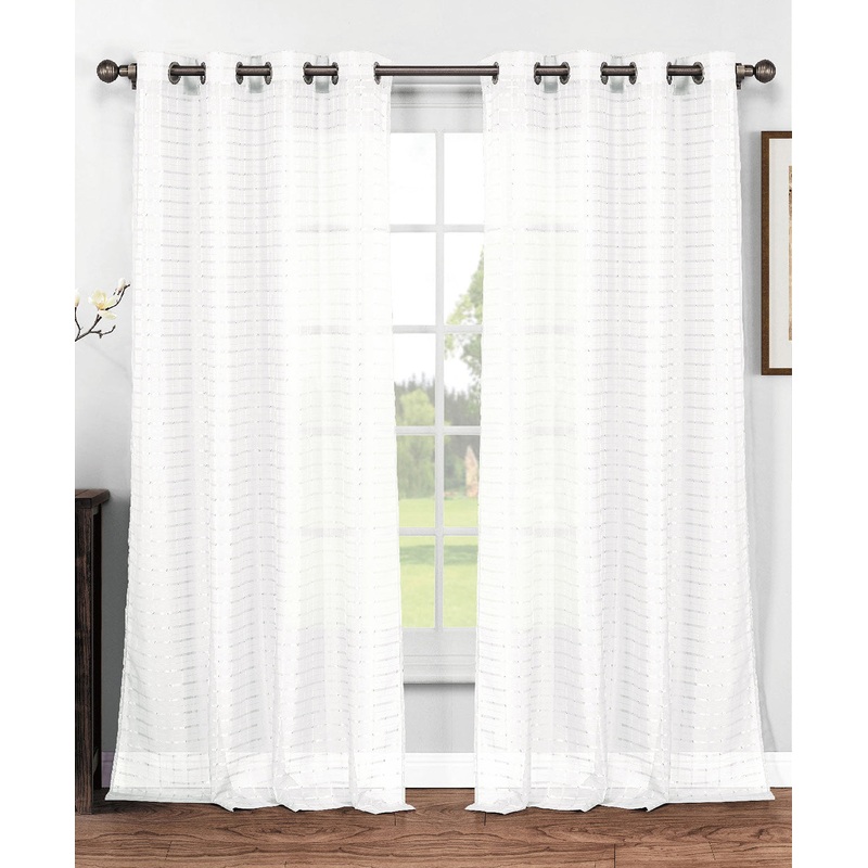 Ibiza Box Sheer Voile Grommet Window Panel, 55x90 Inches