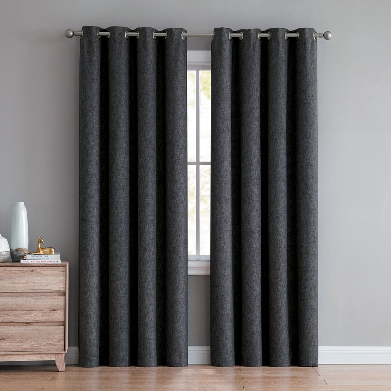 Jeremiah Textured Room Darkening Grommet Window Panel, 52x90 Inches