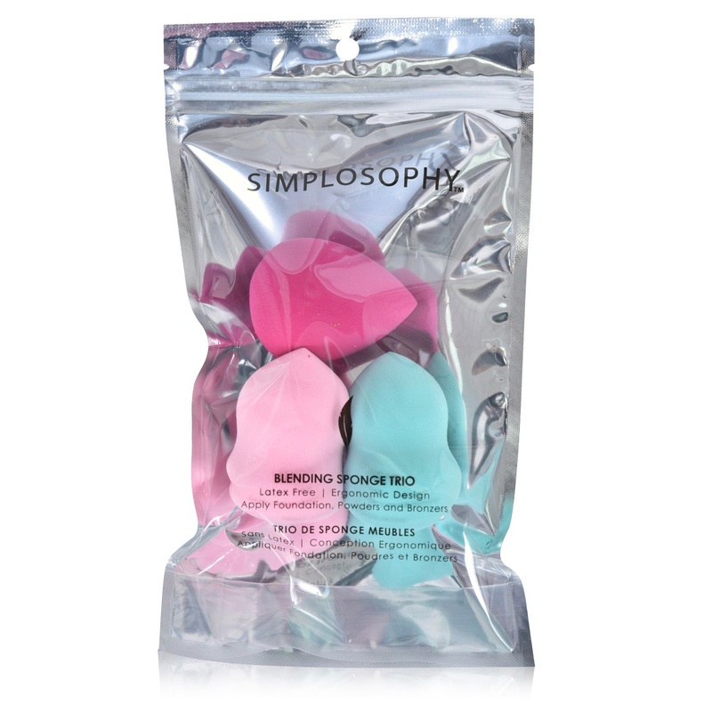 Simplosophy 3-Pack Blending Sponge Trio, Assorted Colors