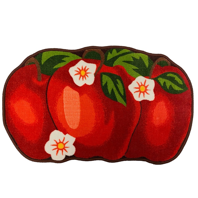 Sweet Tomato Printed Skid-Resistant Kitchen Rug Mat, Red-Brown, 20x32 Inches