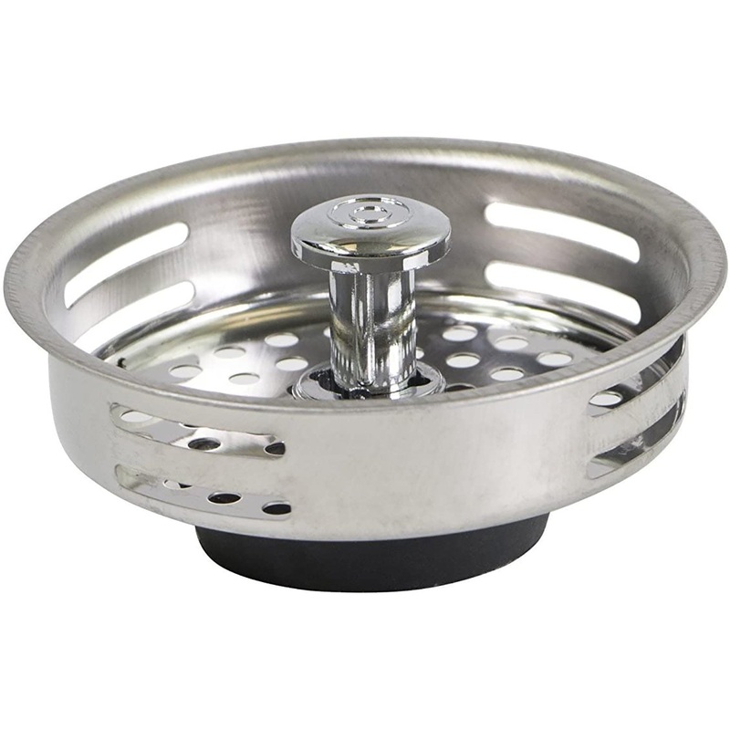 Aqua Plumb Metal Adjustable Post Sink Strainer Basket, 3.5 Inches