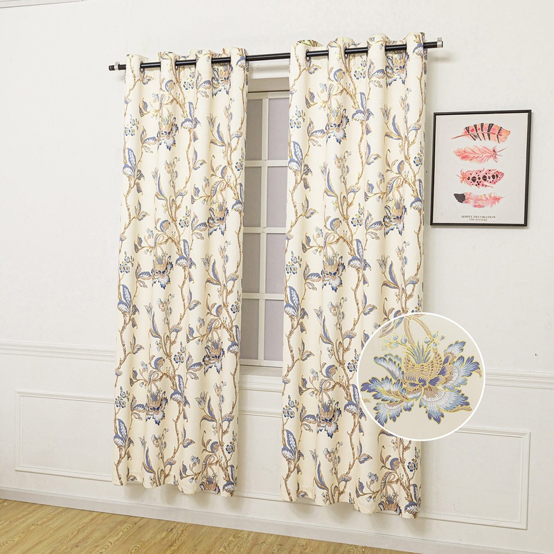 Melania Floral Room Darkening Window Panel, 54x84 Inches