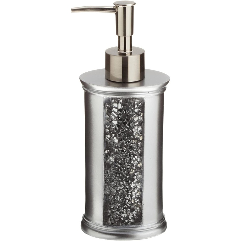 Sinatra Complete Bath Ensemble Decor Set, Silver, All Sold Separately