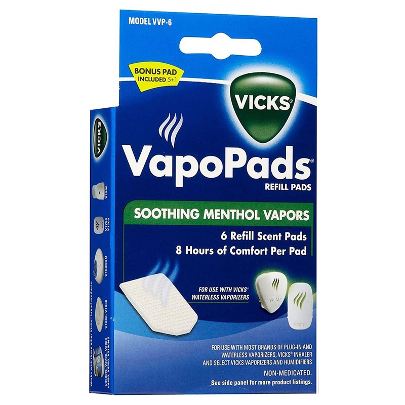 Vicks VapoPads Soothing Menthol Vapors Refill Pads, 6 Pack