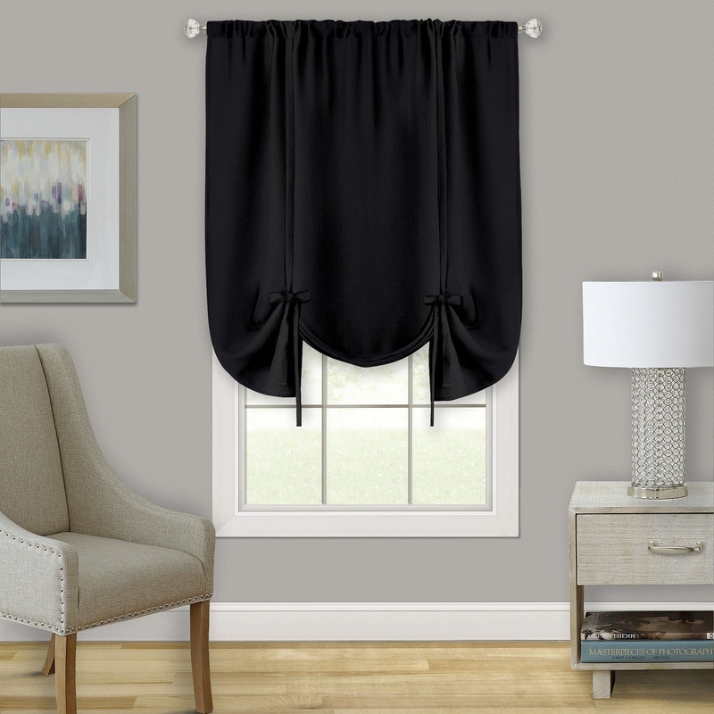 Darcy Decorative Tie Up Window Shade Curtain, 58x63 Inches