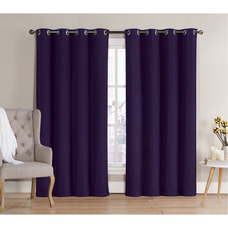 Neil Blackout Grommet Window Panel, Purple, 52x84 Inches